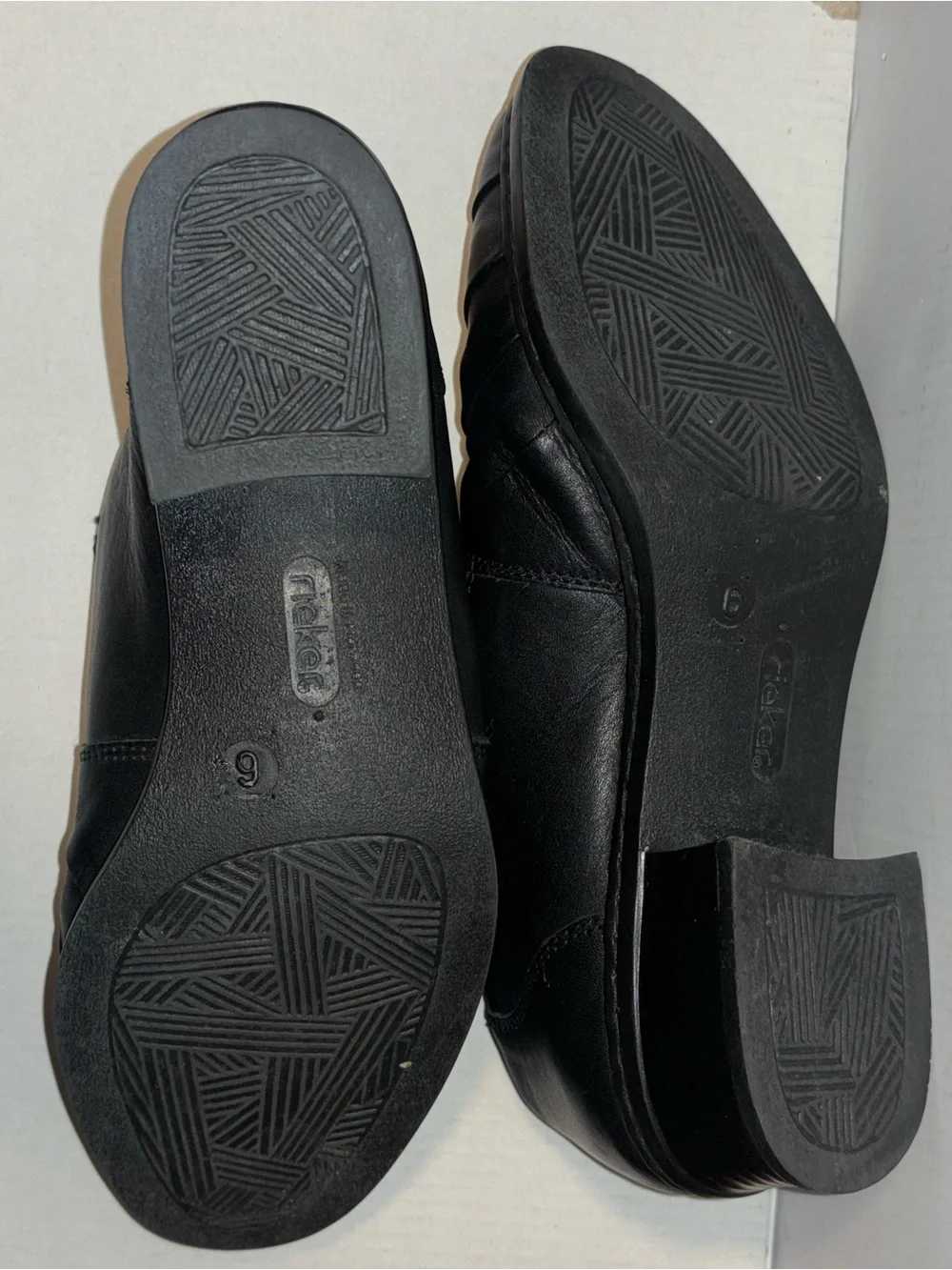Rieker Antistress Layered Loafer Black Leather Woman's Size 6 Slip ons